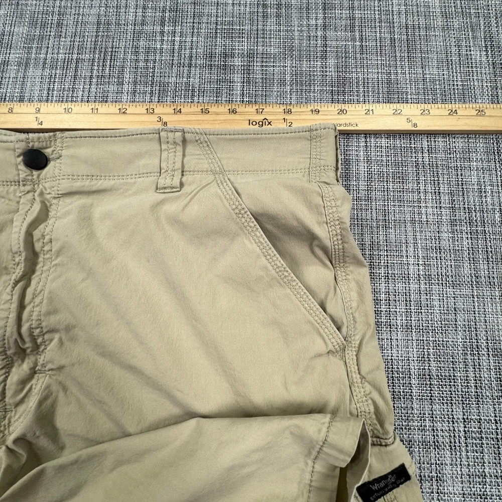 Lot of 2 Wrangler Men's 38 Khaki Cargo Shorts Stretch Outdoor Utility Hiking